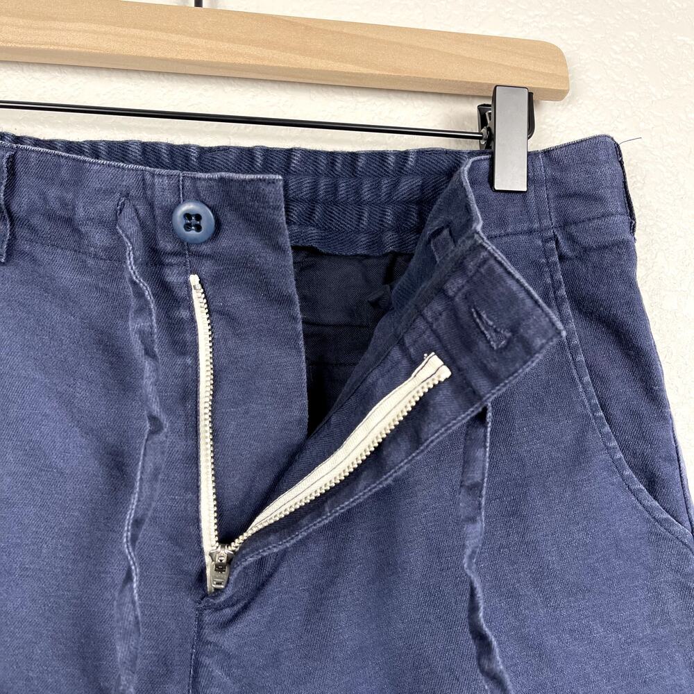 SHIPS Safilin For Ships Navy‎ Linen Flax Chino Trouser Pants Medium Japanese - Picture 6 of 13